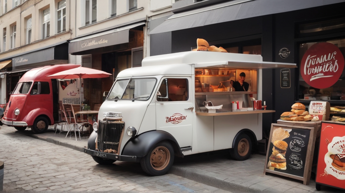 Foodtruck Imbiss Fastfood Modern Trend Idee Business City