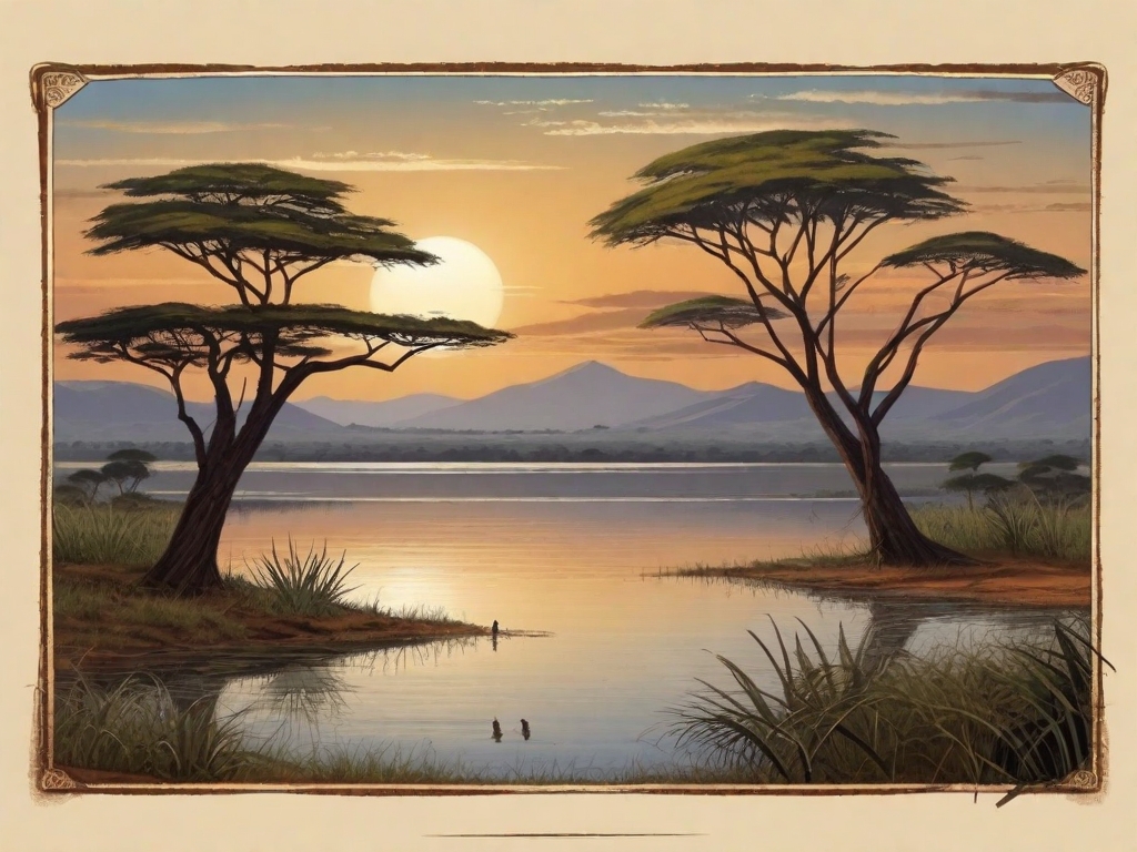 Leonardo Vision Xl Savanne Africa High Trees Lake Horizon Moun 1