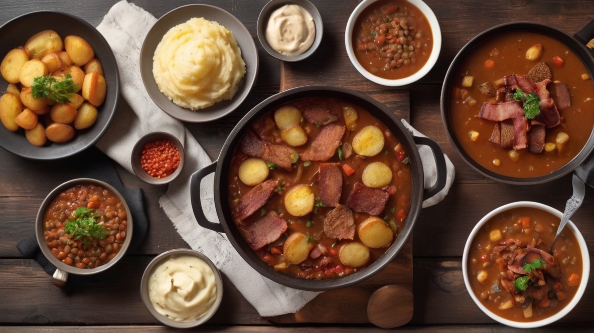Balkanpfanne Cevapcici Hackfleisch Balkan Karpaten Bohnen